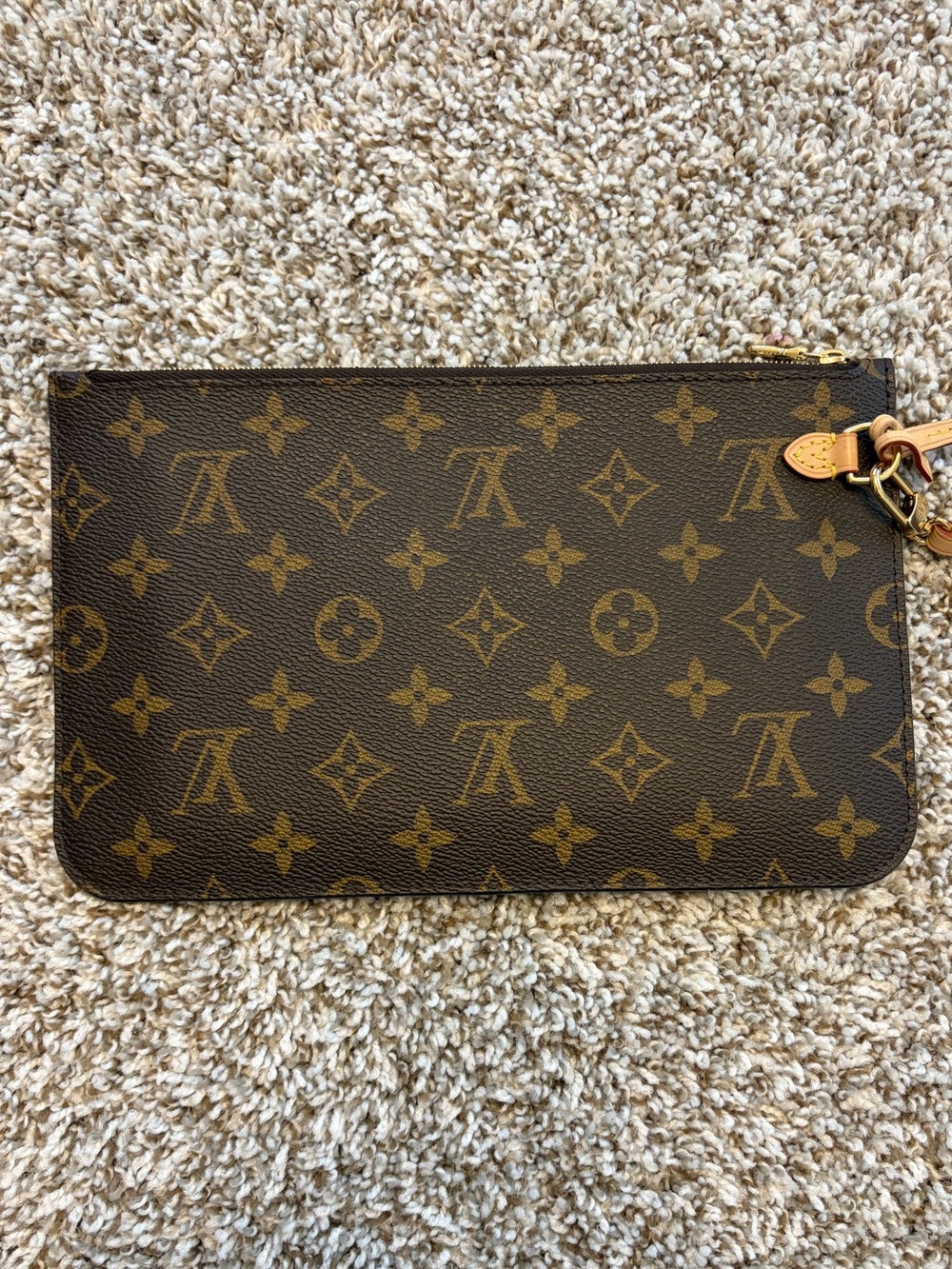 Like New 2024 Louis Vuitton Monogram Wristlet Pouch in Brown and Tan - Picture 6 of 16